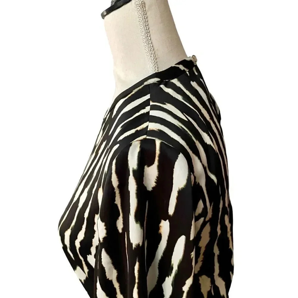 Bar III x Nicole Williams English Abstract Bell Sleeve Tie Crop Top XS - Picture 9 of 14